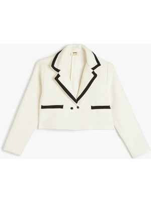 Koton Tüvit Ceket Uzun Kollu Düğme Kapamalı Cep Detaylı Dokulu