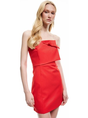 Koton Straplez Bodycon Fiyonk Detaylı Mini Elbise