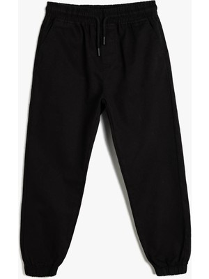 Koton Lastikli Bel Lastikli Paça Siyah Erkek Çocuk Pantolon 5WKB40066TW