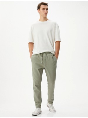 Koton 4SAM40002HW Koton Erkek Kanvas Pantolon Bej