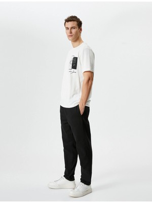 Koton Beli Bağcıklı Pantolon Dokuma Cep Detaylı - Koton - 4SAM40002HW - Siyah - 42