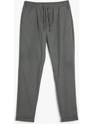 Koton Viskon Karışımlı Beli Bağcıklı Chino Cep Detaylı Eşofman Pantolon