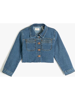 Koton Crop Kot Ceket Düğmeli Pamuklu