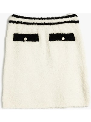 Koton Triko Etek Düğme Detaylı Renk Kontrastlı