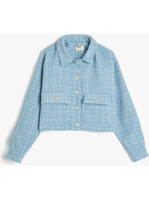 Koton Tüvit Ceket Uzun Kollu Düğme Kapamalı Cep Detaylı