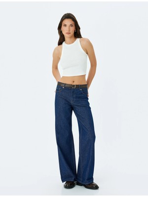 Koton Normal Bel Bol Kalıp Geniş Paça Kot Pantolon -  Wide Leg Jeans