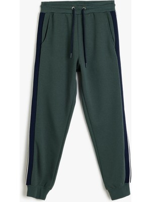 Koton Jogger Cepli Beli Bağcıklı Pamuk Karışımlı Renk Bloklu Spor Eşofman Altı