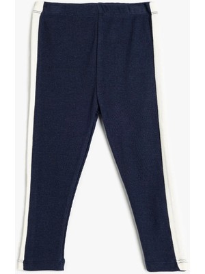 Koton Ribanalı Pamuklu Tayt Beli Lastikli