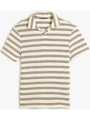 Koton Polo Yaka Tişört Kısa Kollu Dokulu Pamuk Karışımlı