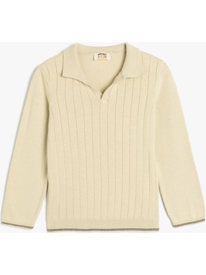 Koton Pamuklu Uzun Kollu Polo Yaka Basic Triko Kazak