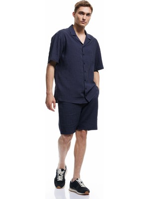 Koton Bermuda Şort Beli Bağcıklı Cep Detaylı - Koton - 4SAM40077HW - Lacivert - 42