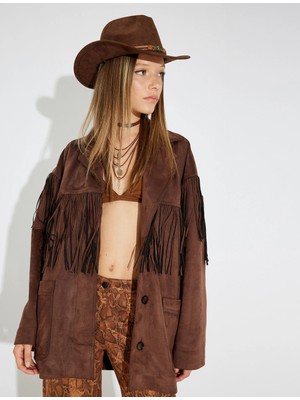 Koton x Zeynep Bastık - Süet Görünümlü Püskül Detaylı Ceket