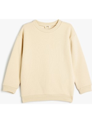 Koton Basic Sweatshirt Uzun Kollu Erkek Çocuk Düz Desen Bisiklet Yaka Ekstra Rahat