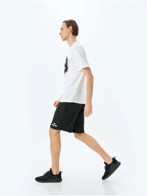 Koton Slogan Baskılı Bermuda Beli Bağcıklı Spor Şort