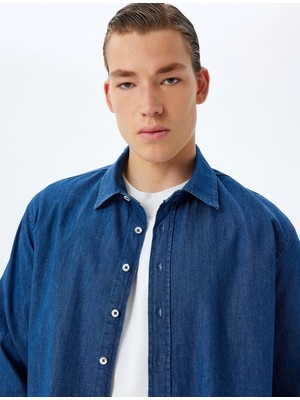 Koton Kot Gömlek Ceket Oversize Uzun Kollu Pamuklu