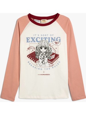 Koton Harry Potter Tişört Lisanslı Uzun Kollu Bisiklet Yaka Pamuklu