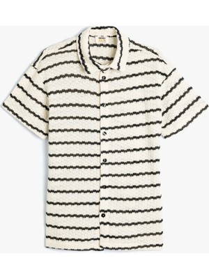 Koton Ajurlu Gömlek Kısa Kollu Düğmeli