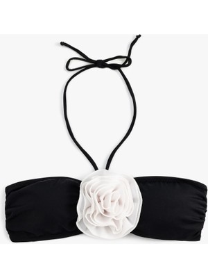 Koton Çiçek Aplike Detaylı Straplez Bikini Üstü