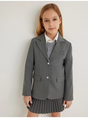 Koton Blazer Ceket Klasik Yaka Cep Detaylı Uzun Kollu Düğmeli