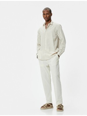 Koton Slim Fit Gömlek Uzun Kollu Klasik Yaka Düğmeli