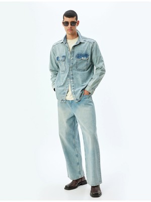 Koton Kot Gömlek Ceket Uzun Kollu Kapaklı Cep Detaylı Pamuklu