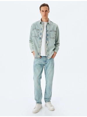 Koton Düğmeli Cep Detaylı Pamuklu Kot Gömlek Ceket