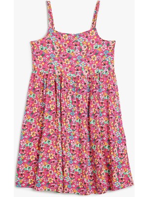 Koton Elbise Ince Askılı Çiçek Desenli