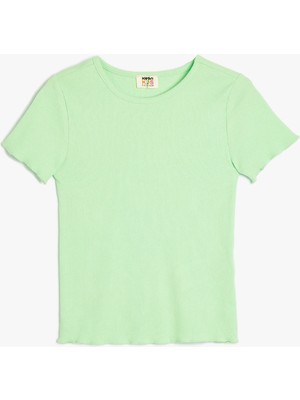 Koton Basic Tişört Slim Fit Kısa Kollu Bisiklet Yaka Ribanalı Pamuklu