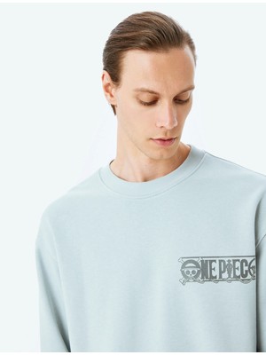 Koton Bisiklet Yaka Oversize Pamuk Karışımlı Lisanslı One Piece Sweatshirt
