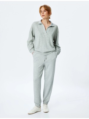 Koton Viskon Kumaş Beli Bağlamalı Cepli Jogger Eşofman Altı