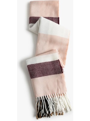 Koton Uzun Atkı Püsküllü Kareli