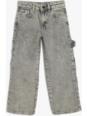 Koton Kot Pantolon Geniş Paça Cepli Pamuklu - Wide Leg Jean