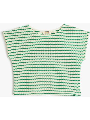 Koton Triko Bluz Kısa Kollu Bisiklet Yaka