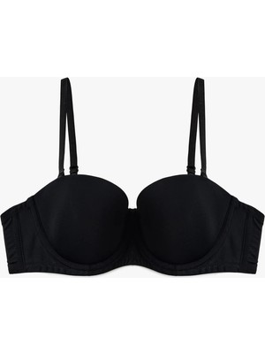 Koton Çıkarılabilir Askılı Balenli Dolgusuz Straplez Sütyen