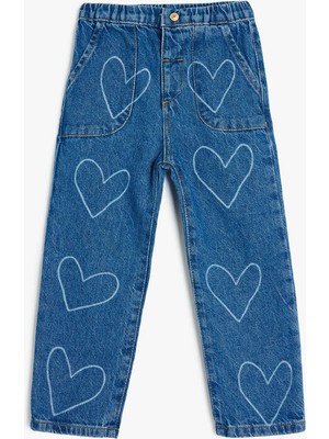 Koton Kalp Desenli Cep Detaylı Pamuklu Denim Pantolon