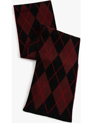 Koton Baklava Desenli Uzun Atkı