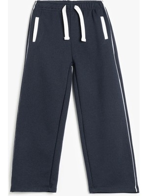 Koton Beli Bağcıklı Cepli Renk Bloklu Eşofman Altı