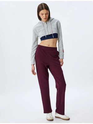 Koton Beli Lastikli Yüksek Bel Cepli Boru Paça Kalın Modal Kumaş Eşofman Altı