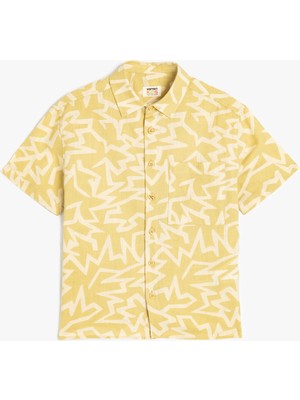 Koton Kısa Kollu Gömlek Hardal Sarı Renk Erkek Çocuk Klasik Stil Regular Fit