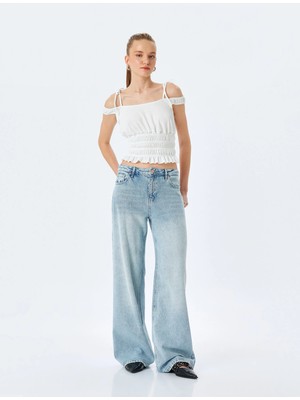 Koton Gipeli Askılı Crop Slim Fit Tişört