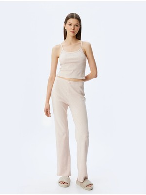 Koton Pamuklu Örme Crop Askılı Pijama Üstü