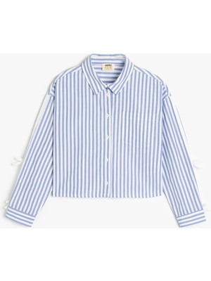 Koton Uzun Kollu Gömlek Yaka Çizgili Gömlek