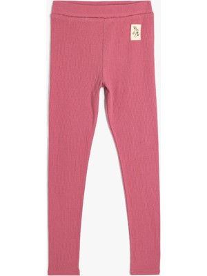 Koton Pamuklu Beli Lastikli Etiket Detaylı Basic Tayt