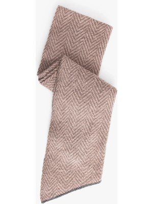 Koton Atkı Balık Sırtı Desenli Püsküllü