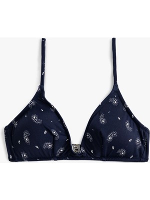 Koton Askılı Üçgen Bikini Üstü Arkası Kopça Kapamalı Astarlı Pedli