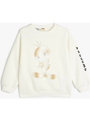 Koton Tweety Sweatshirt Lisanslı Bisiklet Yaka Uzun Kollu