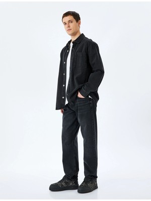Koton Pamuklu Normal Bel Vintage Straight Fit Jean Pantolon