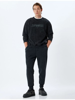 Koton Yıkamalı Eşofman Altı Cep Detaylı Beli Bağcıklı Pamuk Karışımlı