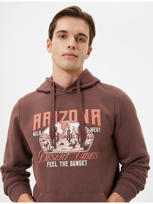 Koton Kolej Hoodie Baskılı Kanguru Cep Detaylı