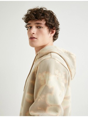 Koton Kapşonlu Sweatshirt Soyut Baskılı Uzun Kollu